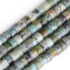 155pcs 4x2mm Natural African Turquoise Heishi Disc Rondelle Spacer Stone Semi Precious Gemstone Loose Beads for Jewelry Making 15 Inch - color: African Turquoise, size: 4x2mm
