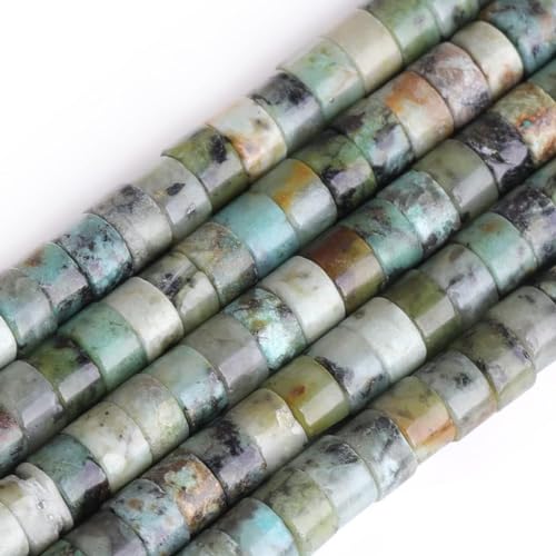 155pcs 3x2mm Genuine African Turquoise Heishi Disc Rondelle Spacer Stone Semi Precious Gemstone Loose Beads for Jewelry Making 15"" A - color: African Turquoise, size: 3x2mm