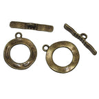 28 Sets Bronze Tone Antiqued Round Hammered Bracelet Toggle Clasps - Findings, DIY Crafts, Jewelry Making