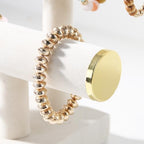Coward 2 Tier Bracelet Holder Stand, Necklace Bangle Bracelet Watch Display Rack, Jewelry Hairband Scrunchie Organizer Storage Tower for Women (Beige Velvet) - color: Beige