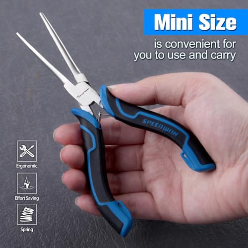 SPEEDWOX 6-Inch Mini Needle Nose Pliers Smooth Jaw with Protective Cover Needle Nose Pliers For Jewelry Making Mini Precision Wire Looping Fine Plier For Jewelry Making Wire Bending Small Object Grip - style: Needle Nose Pliers Smooth Jaw with Cover