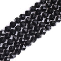 GEM-Inside Natural 8mm Black Agate Gemstone Loose Beads Faceted Cambay Crystal Energy Stone Power for Jewelry Making 15" - color: Black Agate, size: 8mm