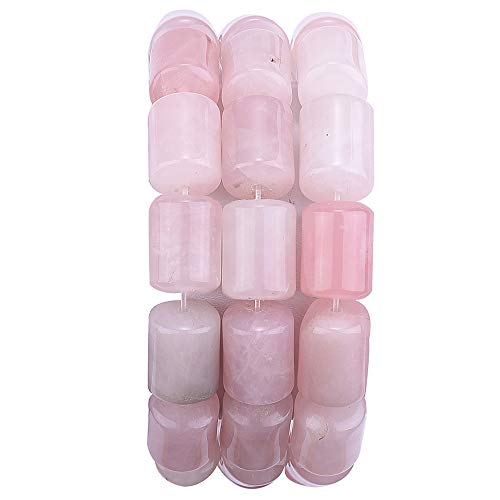BEADIA Natural Rose Quartz Crystal Cylinder Stone Loose Semi Gemstone Beads for Jewelry Making 10mmx14mm 38cm - color: Rose Quartz, size: 10mm x 14mm