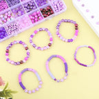 Purple Beads for Jewelry Making,3500pcs Clay Beads,Purple Friendship Bracelet Making Kit DIY Craft Set with 3mm Seed Bead,8mm Glass Bead - color: 24 Color-B