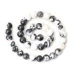 35PCS 10mm Natural Black White Zebra Jasper Gemstone Round Loose Beads Crystal Energy Stone for DIY Jewelry Making 1 Strand 15" - color: Black White Zebra Jasper, size: 10mm