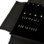 UnionPlus Velvet Travel Jewelry Case Roll Bag for Necklaces Brackets Earrings Rings, Black - color: Black Multi, size: Medium