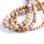 Natural Stone 6mm Crazy Agate Smooth Round Loose Beads Energy Gemstone DIY for Jewelry Making Bracelet Necklace 1 Strand 15" - color: Crazy Agate, size: 6mm