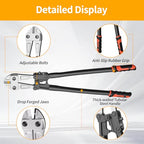 24 Inch Bolt Cutter, Heavy Duty Forged T8 Steel Blade Wire Cutters for Chains, Metal, Screws, Rivets & Fences, Ergonomic Rubber Grip Handle for Industrial Use & DIY Projects - size: 24 Inch