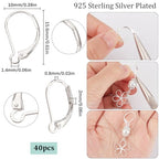 SUNNYCLUE 1 Box 40Pcs 925 Sterling Silver Plated Leverback Earring Findings French Leverback Earring Hooks Lever Back Earwire Leverbacks for Jewelry Making Accessories DIY Dangle Earrings Supplies - color: 1 Box 40pcs 925 Sterling Silver Plated Leverbacks