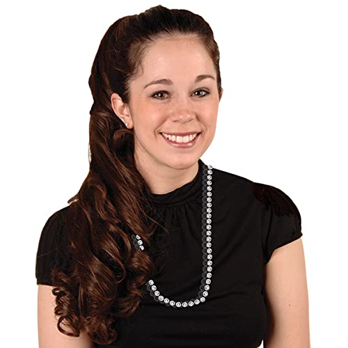 Party Beads - Small Round - size: 12-Pack, style: Black & Silver (12-Pack)