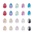 Craftdady 80Pcs Glass Teardrop Beads 14x10mm 10 Colors Transparent Two Tone Water Drop Top Drilled Spray Painted Glass Crystal Loose Beads Charms for DIY Jewelry Crafts Making - color: 10 Colors, 14x10mm