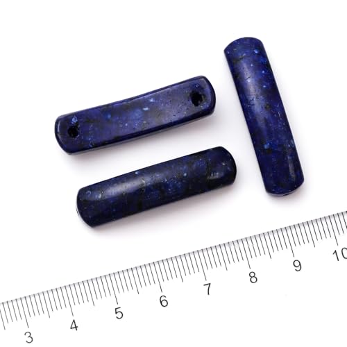 5PCS Natural Lapis Lazuli Stone Rectangle Curved Beads Gemstone Pendants Connectors for DIY Bracelet Neclace Jewelry Making - color: Lapis Lazuli