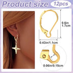 12 Pcs Leverback Earring Hooks, Stainless Steel Clasp Hoop, Hypoallergenic Dangles Earring Hooks, French Ear Wire Findings for Women, DIY Crafts, Jewelry Making (Gold) - color: Gold 12pcs