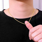 Fiusem 18K Gold Plated Rope Chain for Men, 18K Gold Plated/Black Chain Necklace, Stainless Steel Necklace for Men and Women, Jewelry Gifts - size: 24 Inches, style: Gold 2mm