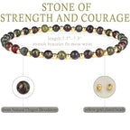 QOGIR 14k gold Handmade Healing Bracelet, Natural Gem Stone Crystal Elastic Gold Bracelet - color: Dragon Bloodstone - Strength and Courage, size: 4m