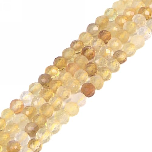 3mm Citrine Faceted Gemstone Round Loose Beads Strand 15.5-16" DIY Jewelry Making - color: Citrine