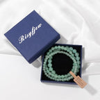 3 PCS Healing Crystal Bracelets for Women 8mm Natural Stone Beaded Stretch Bracelet Amethyst Jewelry Gifts - color: 4,6,8mm Green Aventurine