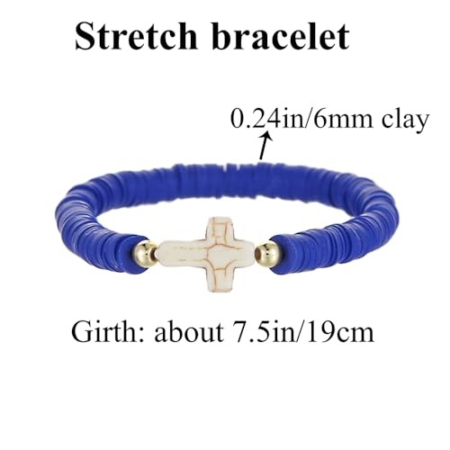12pcs Friendship Bracelets Beaded Bracelets Heishi Bracelet Cute Bracelets Stack Vinyl Clay Disc Bead Surfer Stretch Summer Beach Bracelets For Women Preppy Bracelets - color: M