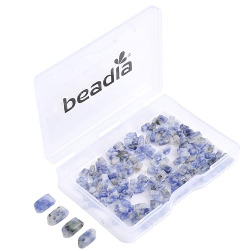 Beadia Natural Blue Sodalite Stone Tila Beads 5x2mm Rectangle 2-Hole Spacer Beads for DIY Bracelet Earring Making 15"/Strand - color: Blue Sodalite, size: 5x2mm