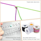 Stretchy Bracelet String Kit(4 Rolls Mixed), 1.0mm Elastic Cord for Beading, Tensile String for Crafts, DIY Friendship Bracelet String for Bracelets, Necklace, Jewelry Making, Crafts and Sewing