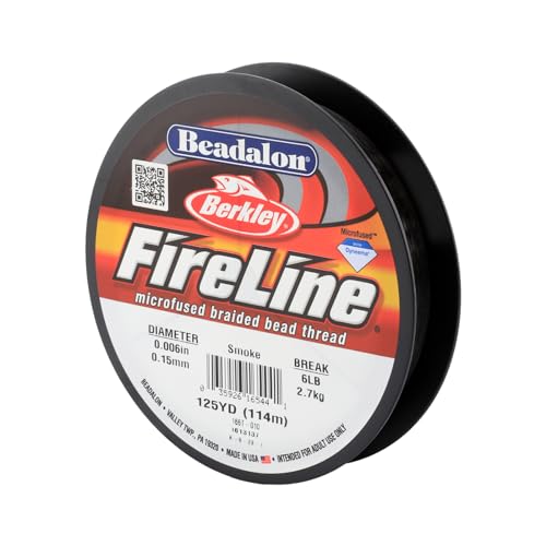 Beadalon FireLine Beading Thread by Berkley, 0.006", Break Strength 6 lb, Smoke, 125 yd - color: Smoke, style: 6 Lb / 125 Yd