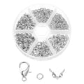 uxcell 570Pcs Jewelry Making Accessories Set with 50Pcs Lobster Claw Clasps, 400Pcs Open Rings, 120Pcs Crimp Bead Covers for Jewelry Making, Silver - color: Silver