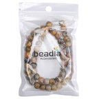 BEADIA Natural Crazy Agate Flat Cut Round Drum Stone 8mmx7mm Loose Semi Gemstone Beads for Jewelry Making 38cm - color: Crazy Agate