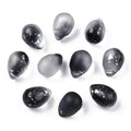 Ipotkitt 100 Pcs Two Tone Glass Drop Charms - Black Frosted & Spray Painted Crystal Teardrop Bead Charms for DIY Crafts & Jewelry Making - color: 100pcs-Frosted Teardrop Charms-Black