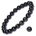 8mm Natural Gemstone Stretch Bracelet, Handmade Unisex Crystal Bracelets for Meditation, Yoga, Spiritual Healing & Positive Energy - color: Black Tourmaline