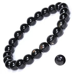 8mm Natural Gemstone Stretch Bracelet, Handmade Unisex Crystal Bracelets for Meditation, Yoga, Spiritual Healing & Positive Energy - color: Black Tourmaline