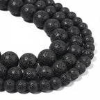 Yochus 45pcs Volcanic Rock/Black Lava Rock Beads，8mm Healing Power Natural Stone Round Loose Beads for Jewelry Making Earring Necklace DIY Crafts - color: Black Volcanic Lava Stone, size: 8mm 45beads