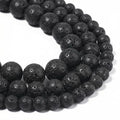 35pcs Volcanic Rock/Black Lava Rock Beads，10mm Healing Power Natural Stone Round Loose Beads for Jewelry Making Earring Necklace DIY Crafts - color: Black Volcanic Lava Stone, size: 10mm 35beads