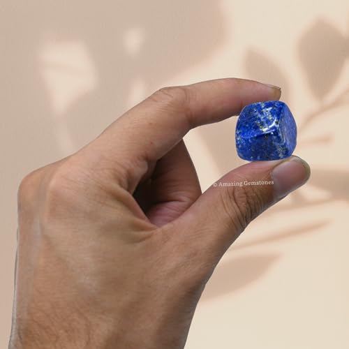 Amazing Gemstone Lapis Lazuli Crystal Tumbled Stones Polished Rocks - Natural Gem Stones for Healing - DIY Crystals for Protection (1 Piece) - color: Lapis Lazuli