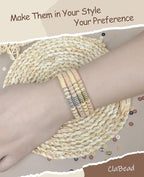 ClaBead Bracelet Making Kit 3200Pcs, Clay Beads Bracelet Kit with Gold Beads and Sliver Beads (Earth Tone) - color: Earth Tone