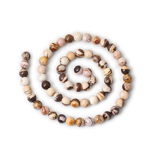 60PCS 6mm Natural Australian Zebra Gemstone Round Loose Beads Crystal Energy Stone for DIY Jewelry Making 1 Strand 15" - color: Australian Zebra, size: 6mm