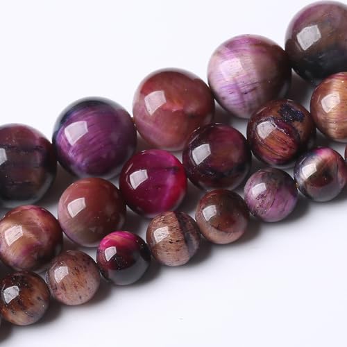 Natural Starry Sky Rose Pink Tiger Eyesr Stone Beads for Jewelry Making DIY Bracelet Necklace Jewelry Making 1 Strand 15.5inch 4MM - color: Starry sky rose pink tiger eyes, size: 4MM