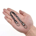 HAHIYO Purse Chain Strap 7.9 inches Bright Black for Shoulder Cross Body Sling Purse Handbag Clutch Replacement Comfortable Flat 0.4' Wide Enough 2.4mm Extra Thick Metal 1 Pack - size: Bright Black 7.9 inches