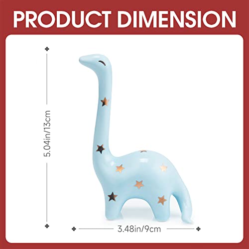 PUDDING CABIN Blue Dinosaur Ring Holder Engagement Wedding Ring Stand, Rings Oragnizer, Mothers Day Christmas Birthday Gifts for Women, Dinosaur Decor - style: Blue Dinosaur