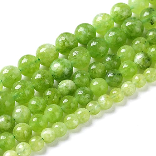 36pcs 10mm Natural Peridot Green Lace Jades Beads Round Loose Spacer Beads for Jewelry Making DIY Bracelets Crystal Energy Healing Power Stone 15 Inch(10mm, Green Peridot Jade) - color: Green Peridot Jade, size: 10mm
