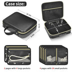 Fireproof Travel Jewelry Organizer Case with Lock, Portable Jewelry Binder with 6 Detachable Loose-leaf Pages, Clear Storage Book for Necklaces, Earrings, Rings & Bracelets (Bag Only)