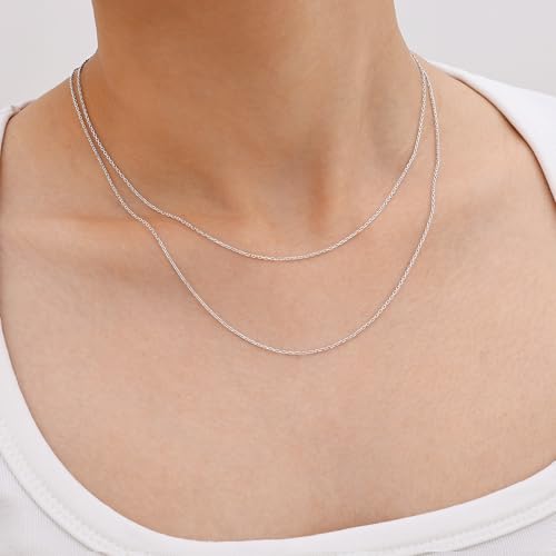 Gacimy Chain Necklace for Women, 14K Gold Plated/Silver Tone Cable Chain for Women, 1.1/1.3mm Thin Dainty Necklace Chains 16-24 Inch - size: 20 Inches, style: 1.1mm Silver