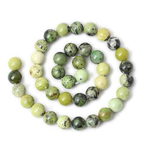 35PCS 10mm Natural Australian Jade Gemstone Round Loose Beads for Jewelry Making DIY Handmade Materials 1 Strand 15" - color: Australian jade, size: 10mm