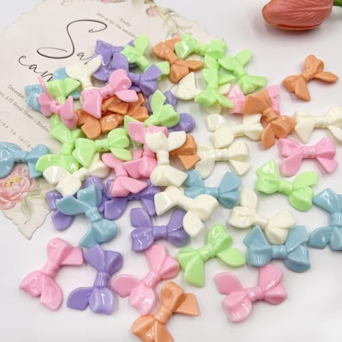 18 Pcs Bow Acrylic Beads Rhinestone Bead for Beadable Pens Handicrafts Beaded Pen Phone Straps Bag Pendants DIY Crafts Stuff - color: Arylic Bow-18pcs