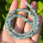 6mm Natural Stone Beads 65pcs Flower Jade Polished Round Smooth Crystal Loose Gemstone Beads for Jewelry Making DIY Bracelet Necklace Earring Crafts Supplies - color: Flower Jade 1 strand-65pcs