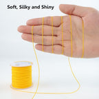 LUSTEMBER 0.8mm Nylon String, Strong Bracelet String, Durable Nylon Cord for Jewelry Making, Bracelets, Beading, Necklaces, Rattail Braiding, Kumihimo, Wind Chimes, Blinds and Handicrafts - size: Yellow
