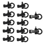 Hewnda 10 Sets Zinc alloy Bow Shackle Umbrella Rope,Adjustable D Umbrella Rope Bracelet Buckle Survival D Shape