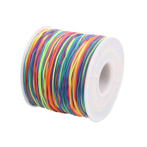 0.5mm 150Yards Nylon String Cord Braided Beading Thread for DIY Crafts Friendship Bracelets Pendant Chinese Lucky Knotting Macrame Necklaces,Jewelry Making (Rainbow) - color: Rainbow, size: 0.5MM