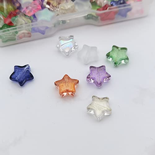 INSPIRELLE 100pcs Star Crystal Glass Spacer Beads for Jewelry Bracelet Necklace Making, 9.5mm - color: Stars