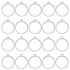 50pcs Open Bezels for Round Open Back Bezel Hollow Frame Pendants - Resin Craft Bezels for Jewelry Making, DIY Crafts (White K) - color: White K;Round