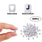 FASHEWELRY 300Pcs Cube White Acrylic Letter Beads 6x6mm Letter J Alphabet Beads for DIY Bracelet Necklace Jewelry Making - color: Letter J, size: 6x6x6mm